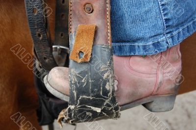 westernboot in stirrup
