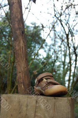 shoe on block