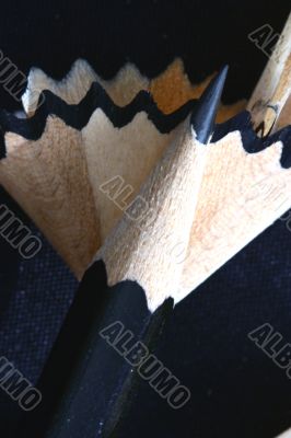 Pencil Shavings isolated in dark background
