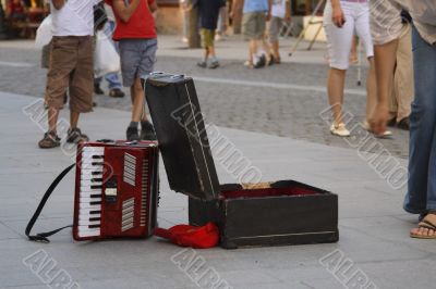 Street singer abstract