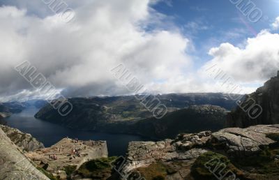 panoramic View on the Lysefjord, Norway, from Preikestolen