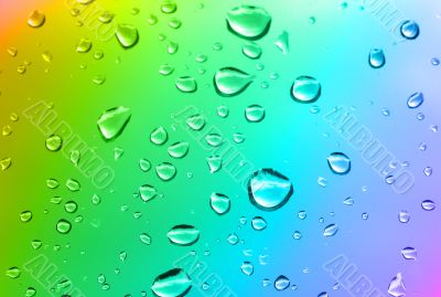 multicolored water drops