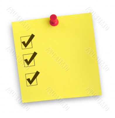 note with completed checklist