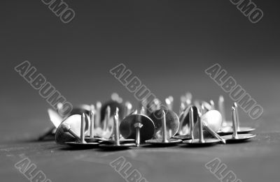 Heap of metal pushpins
