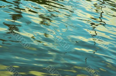The invoice of a dark blue water ripples