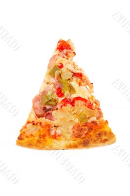 Slice of tasty Italian pizza