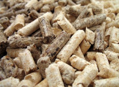 wood pellets close-up