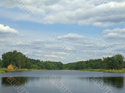 Lake, forest and sky
