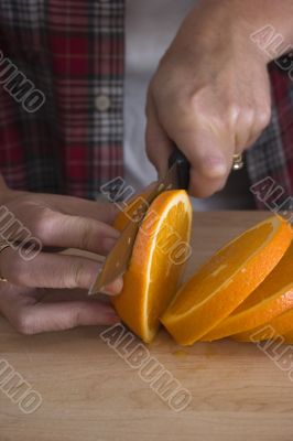 Slicing an orange