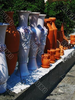 row of the vases