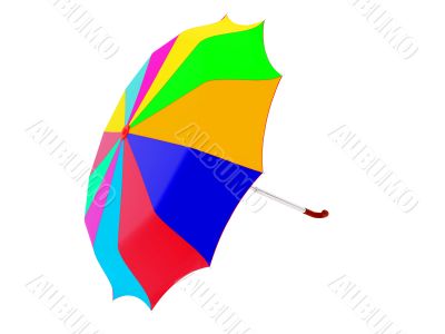 Multi-coloured umbrella