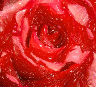 Red painted rose
