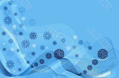 Abstraction blue snow background