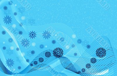 Abstraction blue snow background