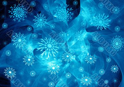 Abstraction blue snow background