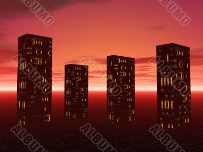 Sunset in the city