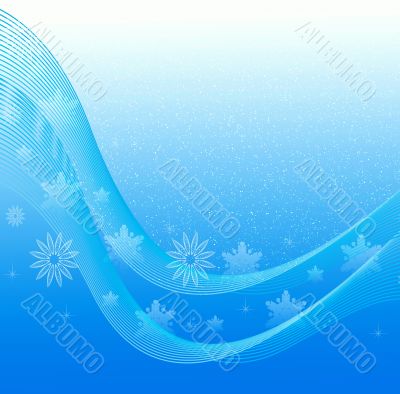 Abstraction blue snow background