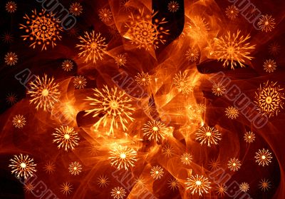 Abstraction fiery Christmas background