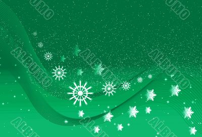 Abstraction green snow background