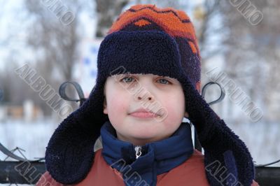 boy in a winter cap