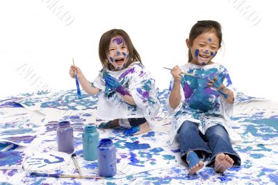 Childhood Girls floor painting