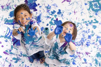 Childhood Girls floor painting