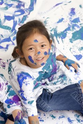 Childhood Girls floor painting