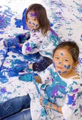 Childhood Girls floor painting