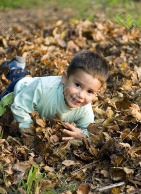 Playing in the leaves