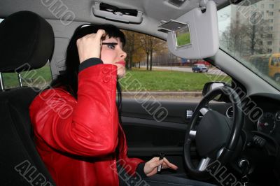 Make-up in the car
