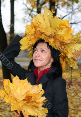 young woman and autumn