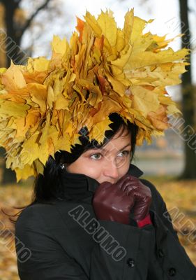 young woman and autumn
