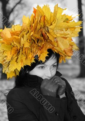 young woman and autumn