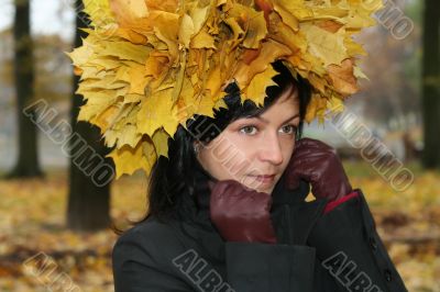 young woman and autumn