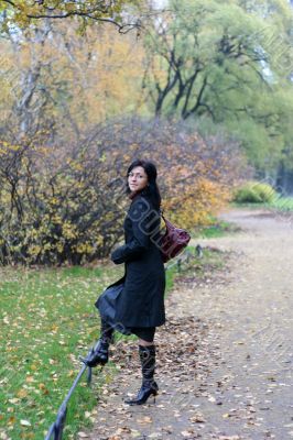 young woman in a autumn park