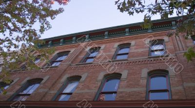 Old Brick Blue Windows