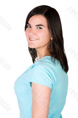 beautiful teen over white