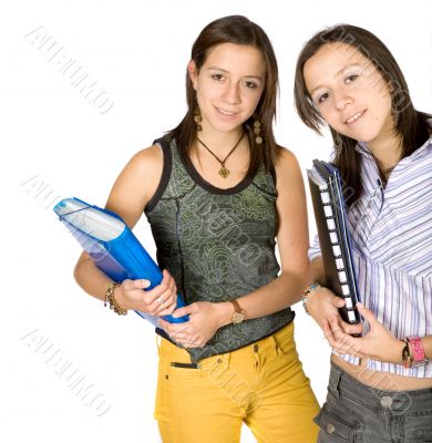 beautiful students at the library