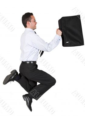 business man making the run