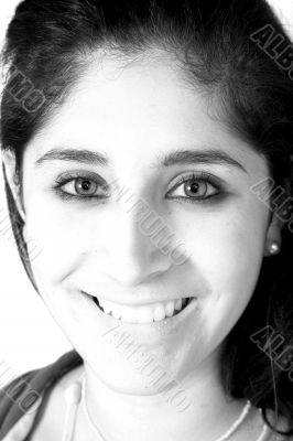 beautiful female in black and white