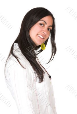 beautiful latin girl in white