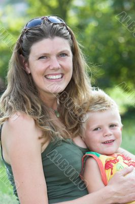 Mother and son portrait
