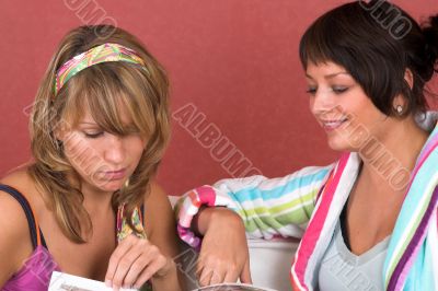 Checking out the magazine together