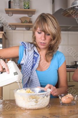Mixing the cake dough