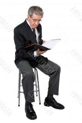 business man reading a book