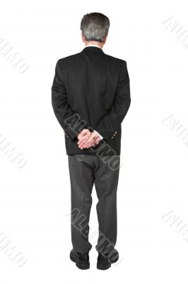 business man standing from the back