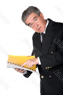 business man with book