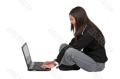 girl on a laptop