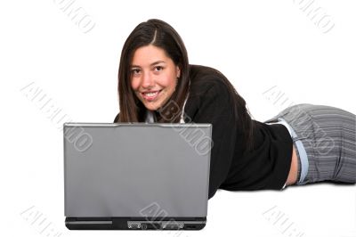 business woman using laptop