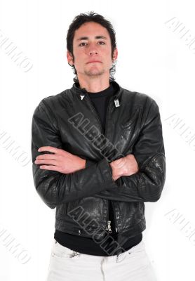 casual guy with a serious look